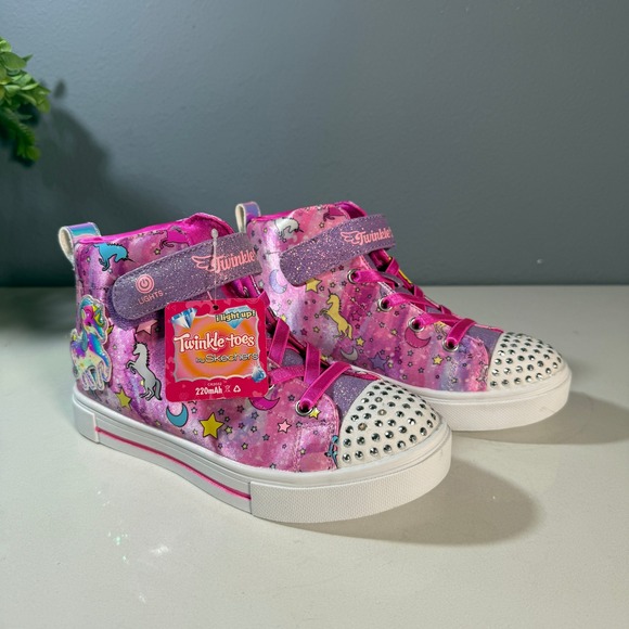 Skechers Other - Skechers Twinkle Toes Girls Unicorn Light Up High Top Sneakers Size 2.5